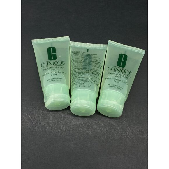 3 Clinique Liquid Facial Soap Mild Dry Combination 1oz/30ml - Picture 4 of 7